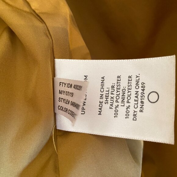 UpWest Tan Camel Teddy‎ Bear Sherpa Bomber Jacket Size Small - Picture 9 of 9